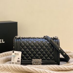 Chanel Boy Medium in Quilted Lambskin